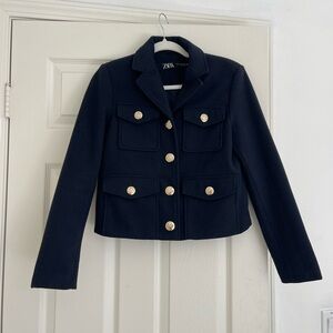 Zara Blue Jacket with Gold Buttons! really Gorgeous
